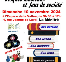 24ème foire aux livres, disques musicaux et jeux de société